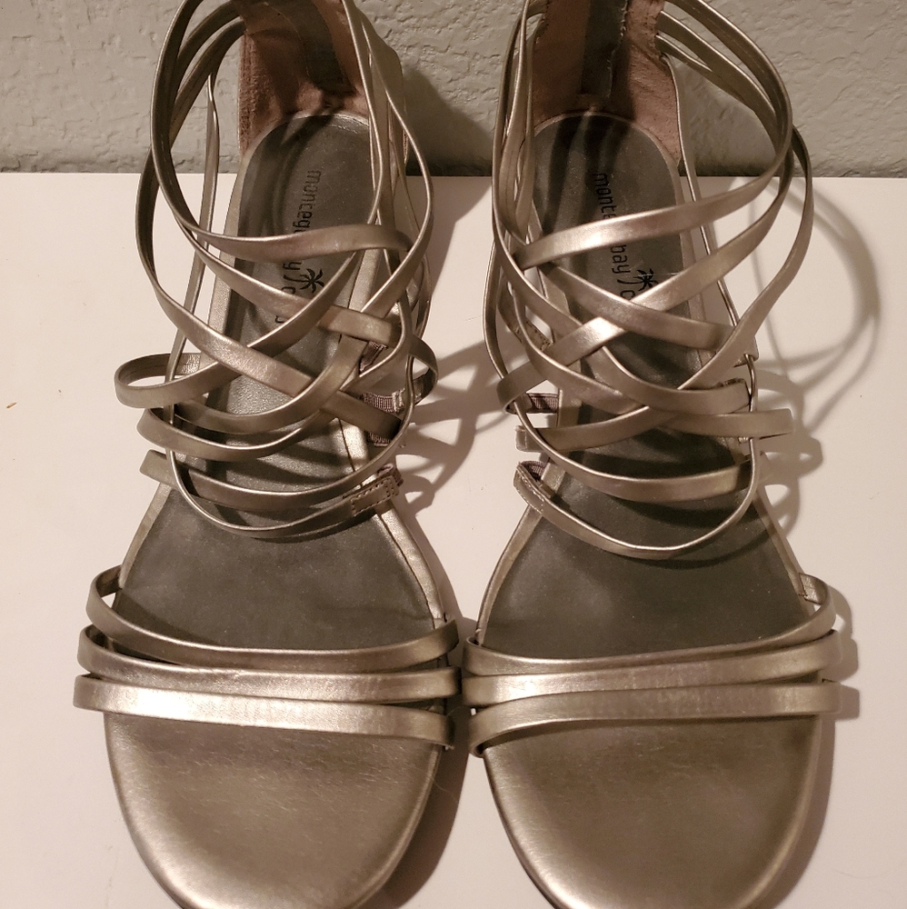 Silver gladiator sandals